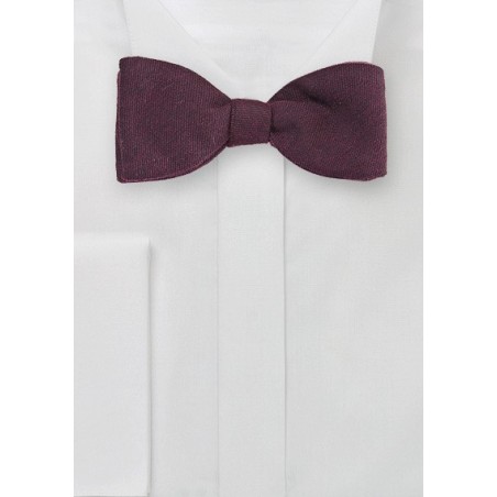 Solid Burgundy Bow Tie in Wool