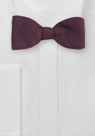 Solid Burgundy Bow Tie in Wool
