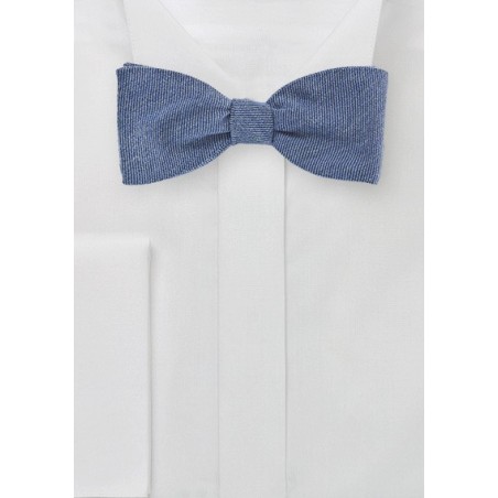 Wool Bow Tie in Light Denim Blue