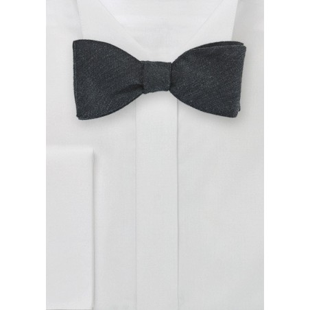 Charcoal Gray Wool Bow Tie