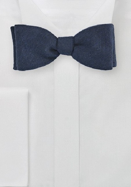 Midnight Blue Wool Bow Tie