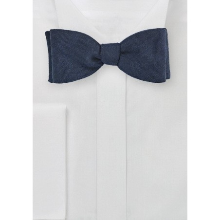 Midnight Blue Wool Bow Tie