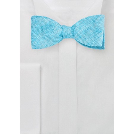 Turquoise Linen Bow Tie