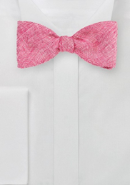 Linen Bow Tie in Azalea Pink