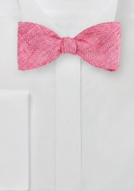 Linen Bow Tie in Azalea Pink