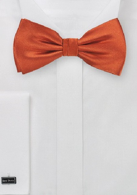 Dark Persimmon Orange Silk Bow Tie