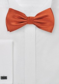 Dark Persimmon Orange Silk Bow Tie