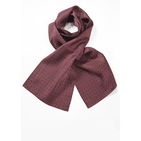 Vintage Design Silk Scarf in Burgundy