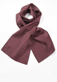 Vintage Design Silk Scarf in Burgundy