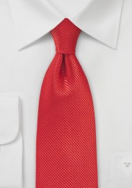 Bright Red Textured Silk Tie in XL