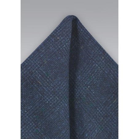 Glen Check Pocket Square in Blue and Teal
