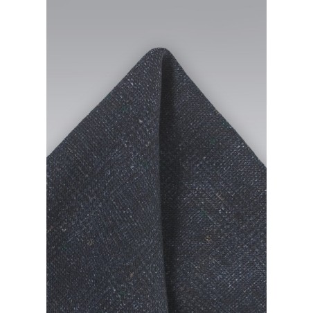 Midnight Blue Wool Pocket Squre