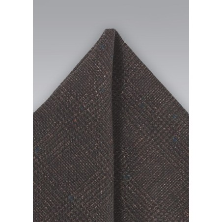 Dark Brown Wool Pocket Square
