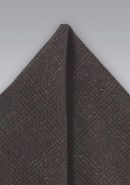 Dark Brown Wool Pocket Square