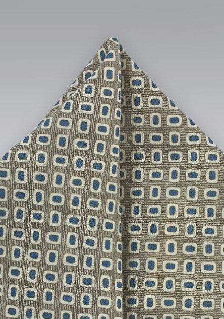 Olive and Navy Wool Pocket Square