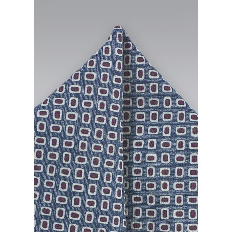 MOD Print Wool Pocket Square in Blue