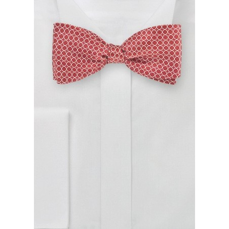 Retro Print Bow Tie in Red