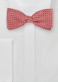 Retro Print Bow Tie in Red