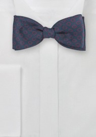 Dot Design Bow Tie in Navy and Red