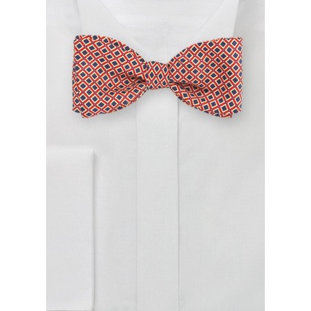 Vintage Check Bow Tie in Red, Yellow, Navy