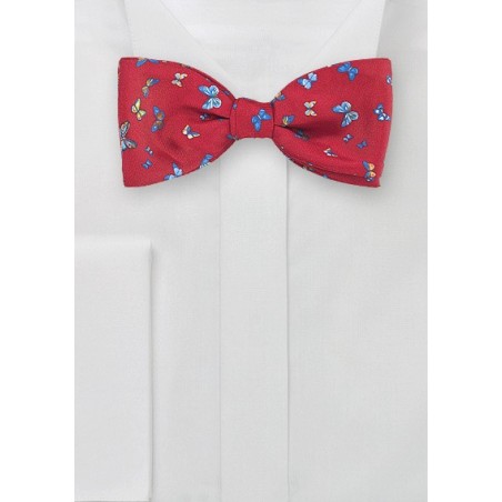 Red Bow Tie with Butterflies