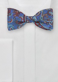 Paisley Bow Tie in Purple and Red