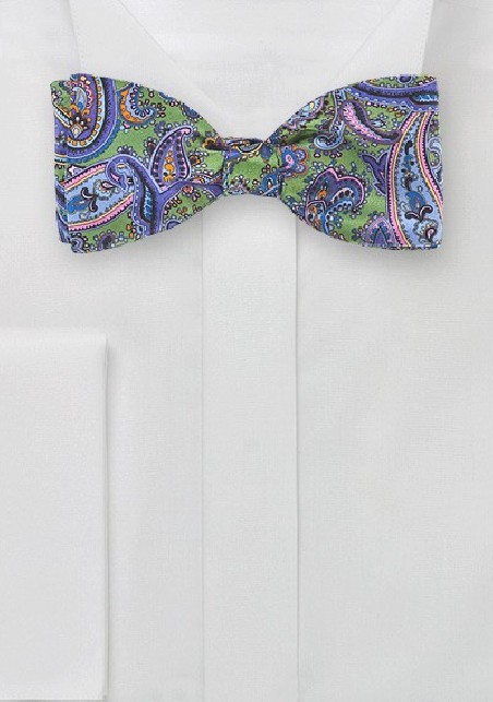 Bow Tie in Green, Pink, and Purple