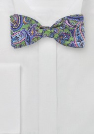 Bow Tie in Green, Pink, and Purple