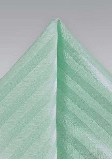 Pistachio Striped Pocket Square