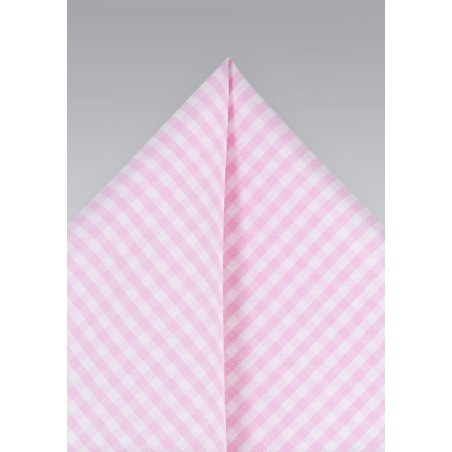 Pink Gingham Pocket Square