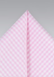 Pink Gingham Pocket Square