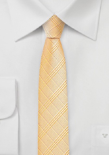 Trendy Skinny Tie in Golden Peach