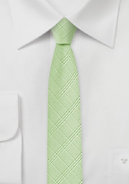 Skinny Plaid Tie in Sap Green