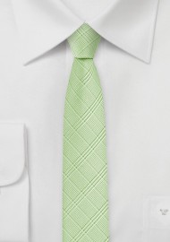 Skinny Plaid Tie in Sap Green
