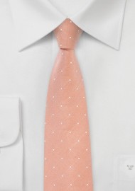Dotted Tie in Peach Coral