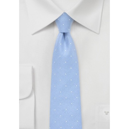 Summer Cotton Tie in Chambray Blue