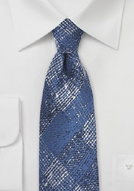 Vallarta Blue Plaid Tie in Wool and Silk