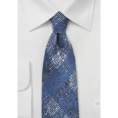 Vallarta Blue Plaid Tie in Wool and Silk