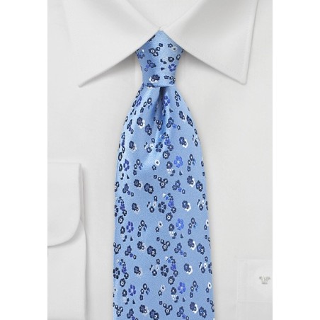 Light Blue Floral Designer Tie