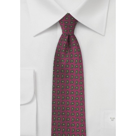 Paisley Skinny Tie in Brick Red