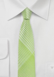 Daiquiri Green Skinny Tie with Plaids
