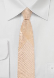 Skinny Plaid Tie in  Peach Parfait