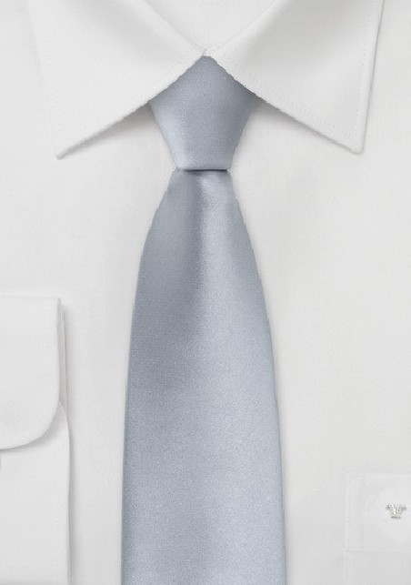 Silver Skinny Necktie