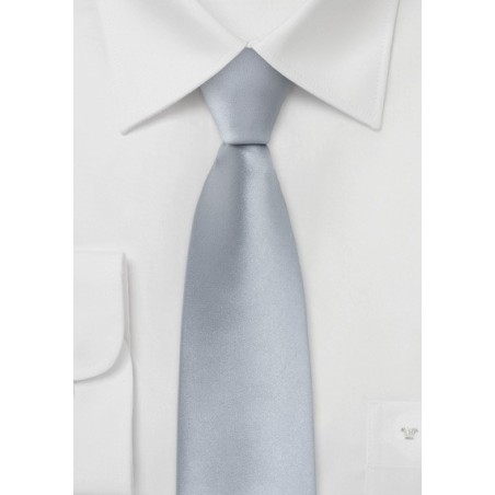 Silver Skinny Necktie