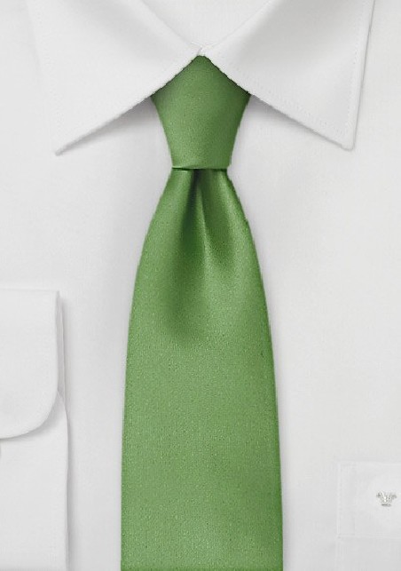 Solid Fern Green Tie in Skinny Width