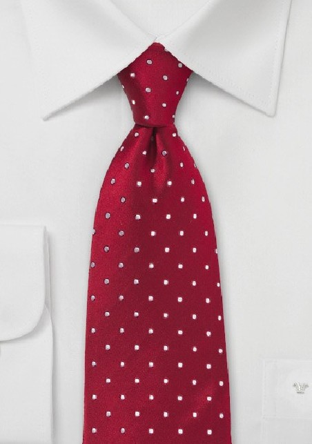 Kids Polka Dot Tie in Cherry Red