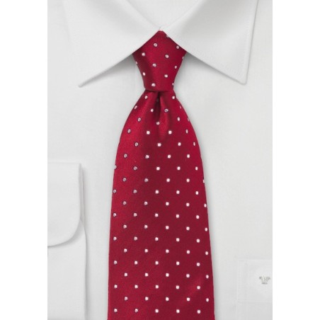 Kids Polka Dot Tie in Cherry Red