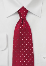 Kids Polka Dot Tie in Cherry Red