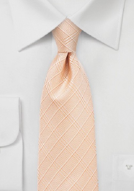 Plaid Pattern Kids Tie Coral Sands Color