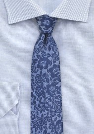 Floral Lace Tie in Classic Blues